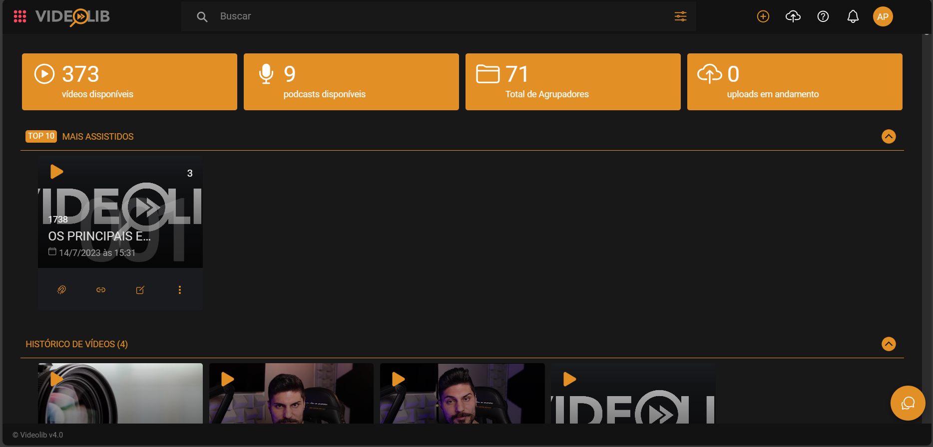 Dashboard Videolib