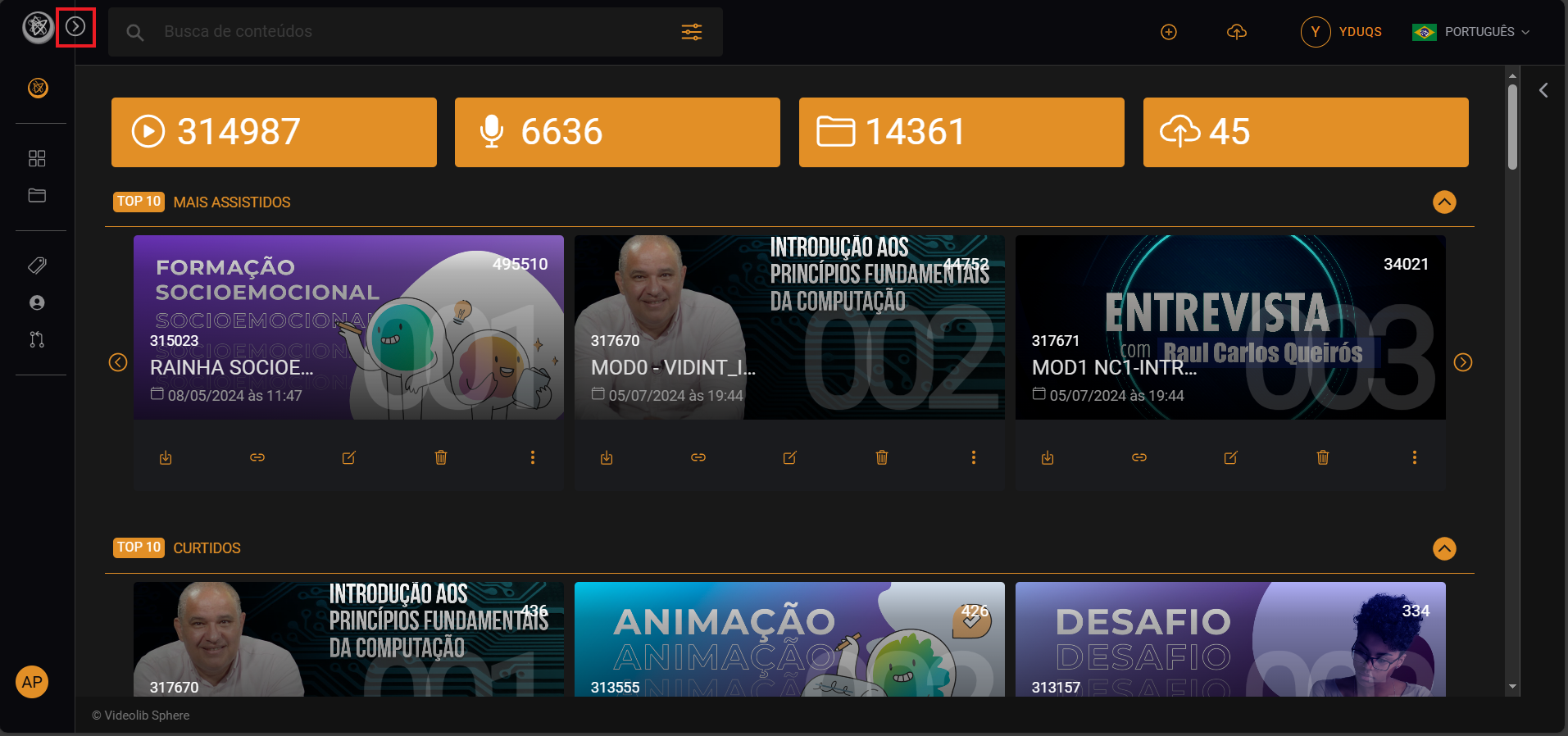 Dashboard Videolib