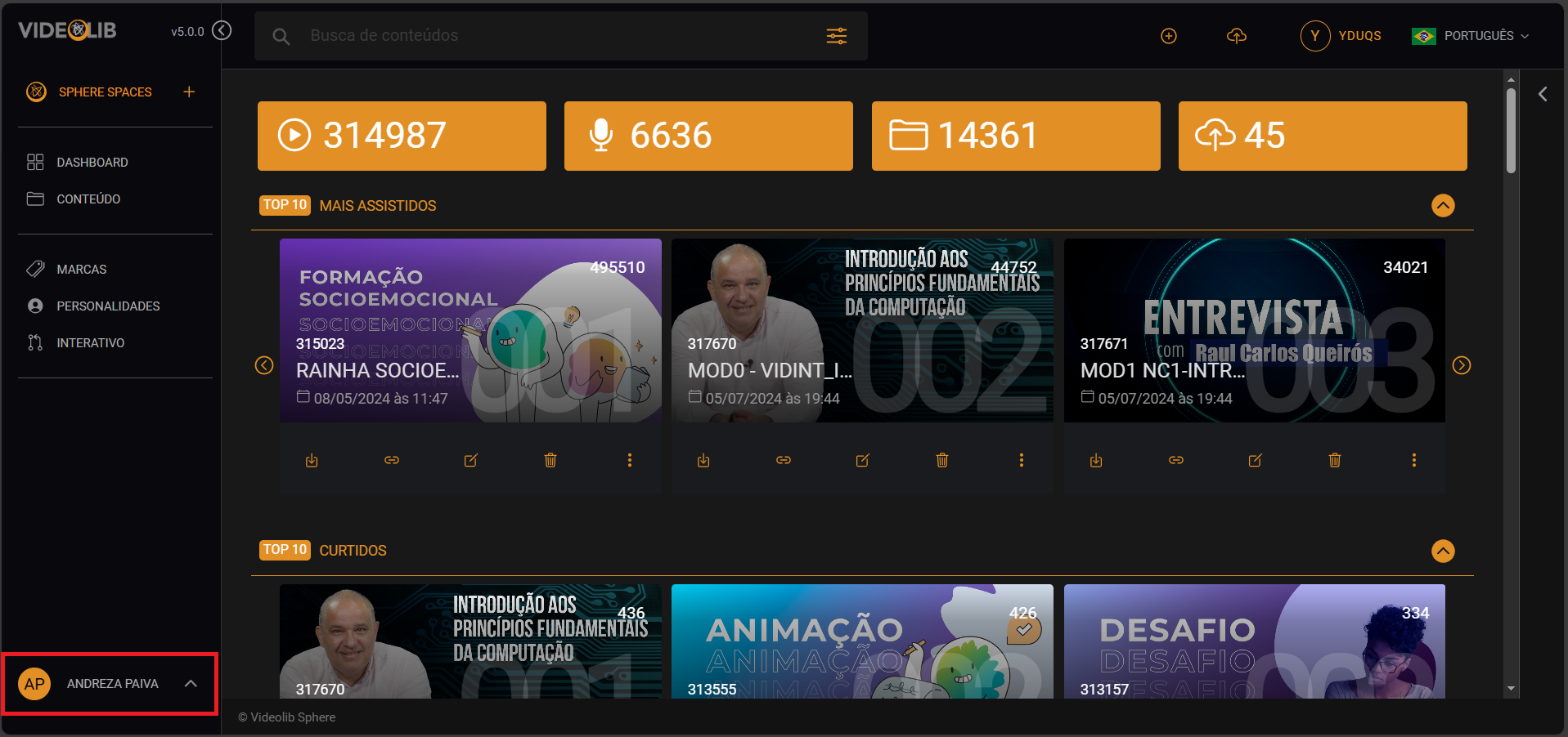 Dashboard Videolib