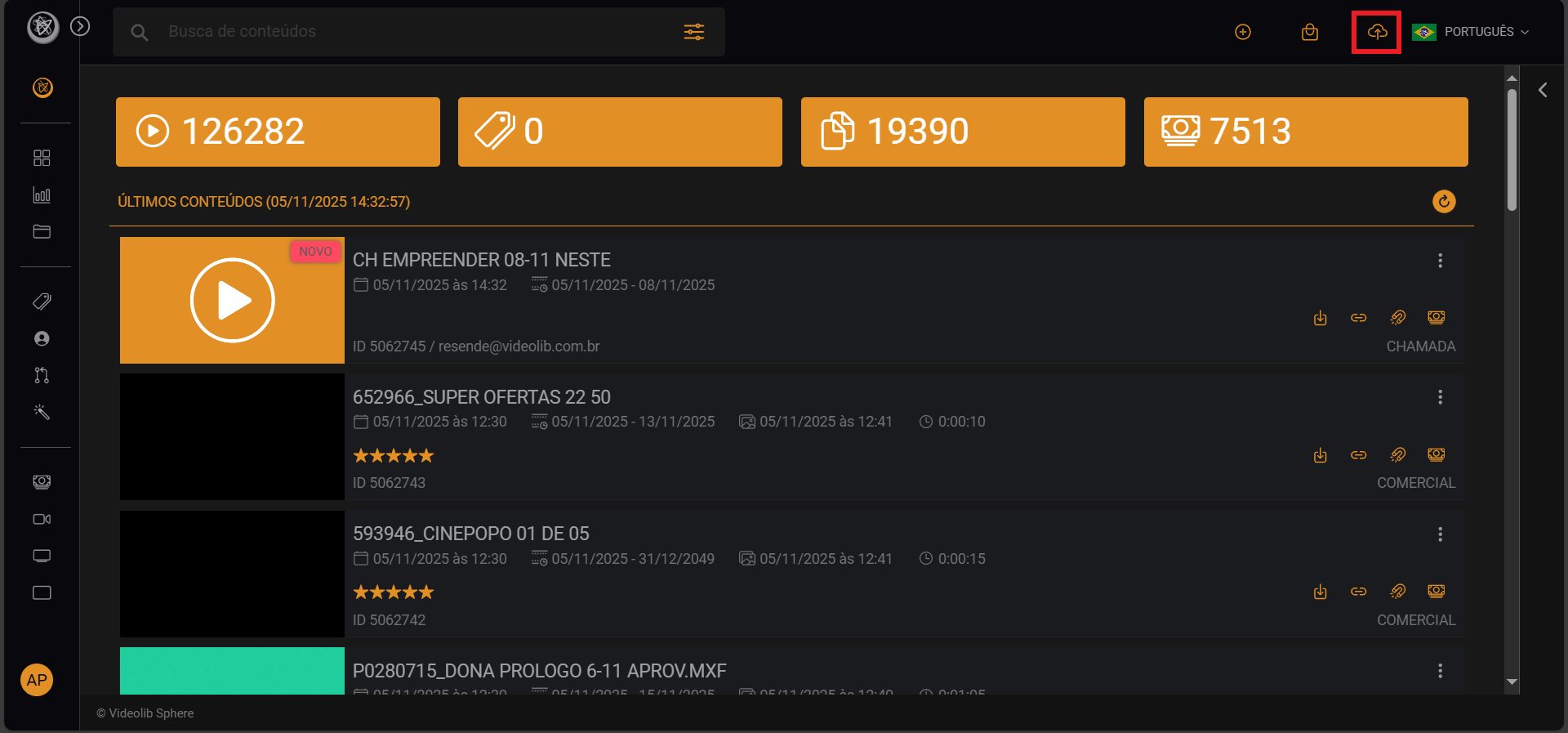 Dashboard Videolib