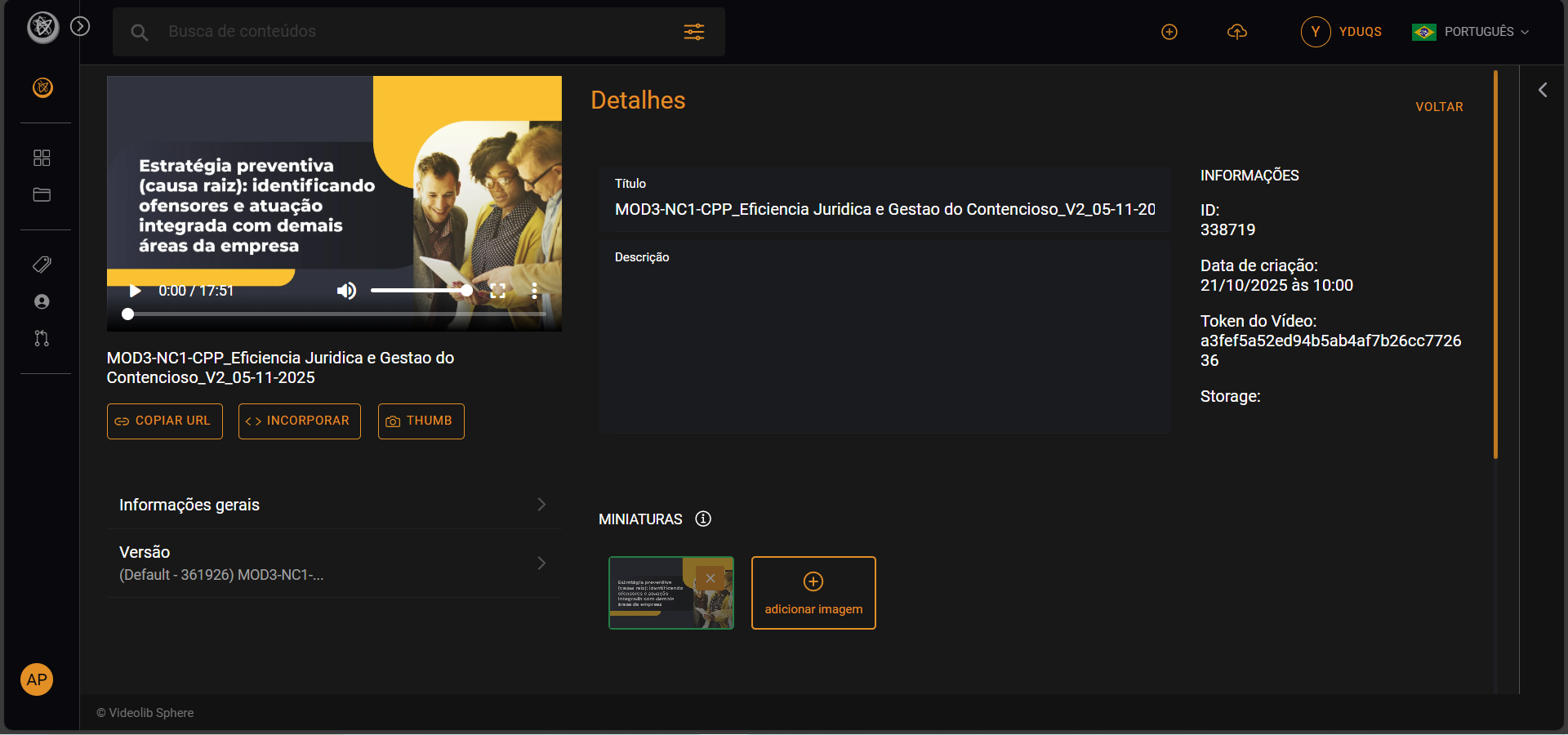 Dashboard Videolib