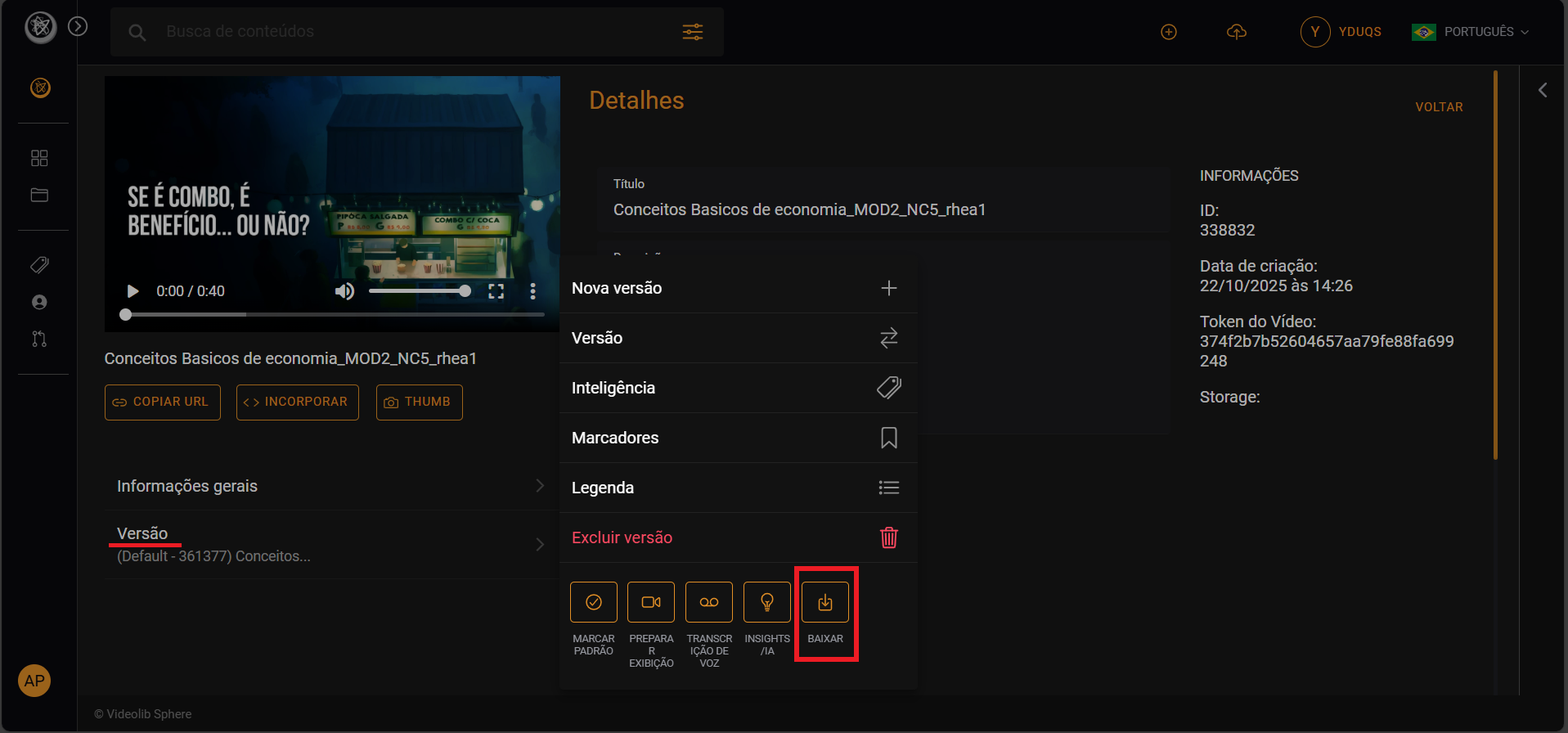 Dashboard Videolib