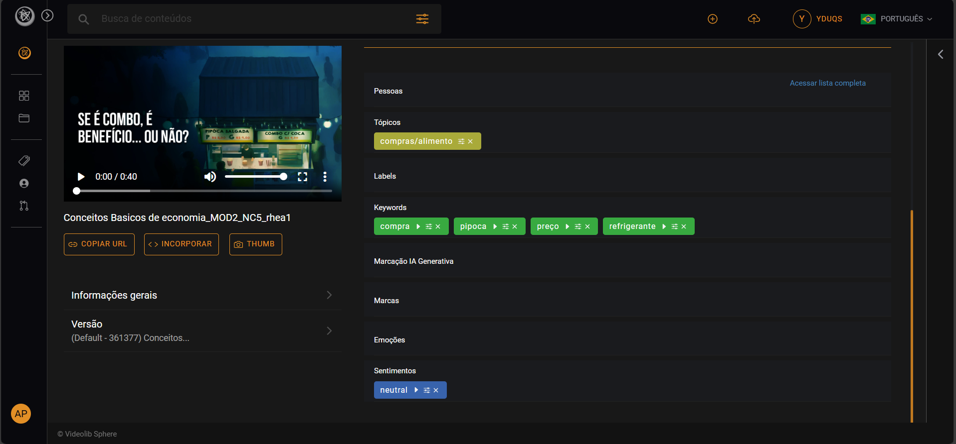 Dashboard Videolib