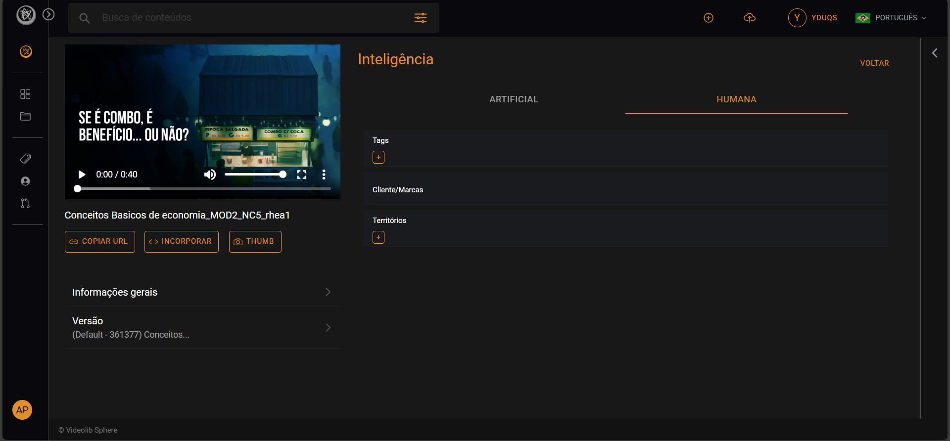 Dashboard Videolib