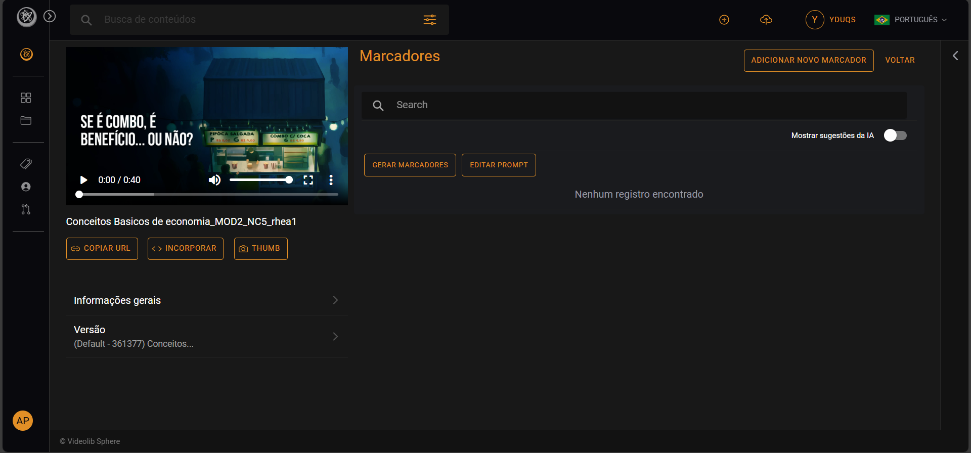 Dashboard Videolib
