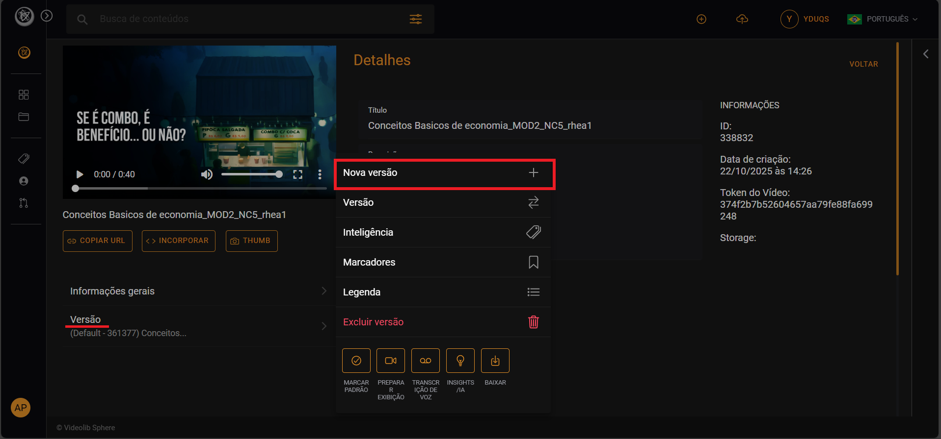 Dashboard Videolib