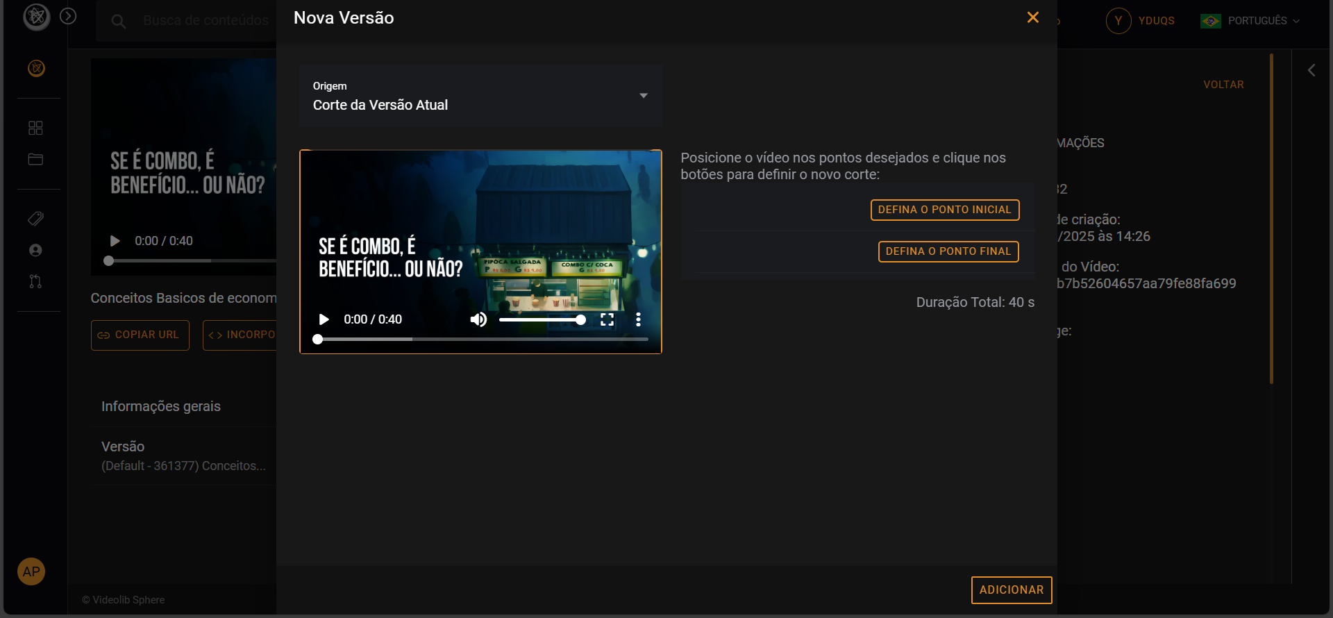 Dashboard Videolib