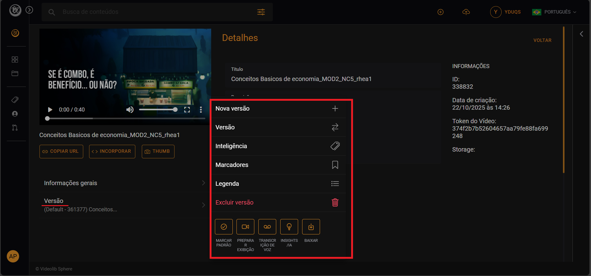 Dashboard Videolib