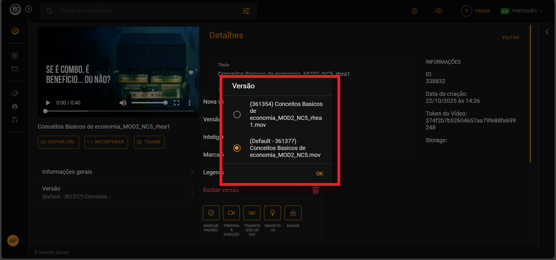 Dashboard Videolib