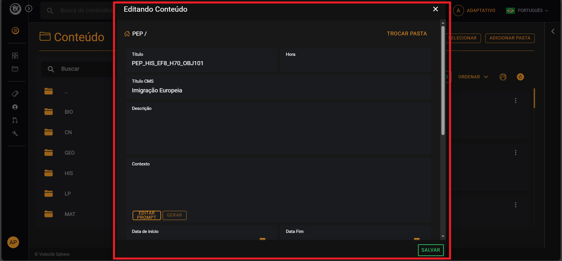 Dashboard Videolib