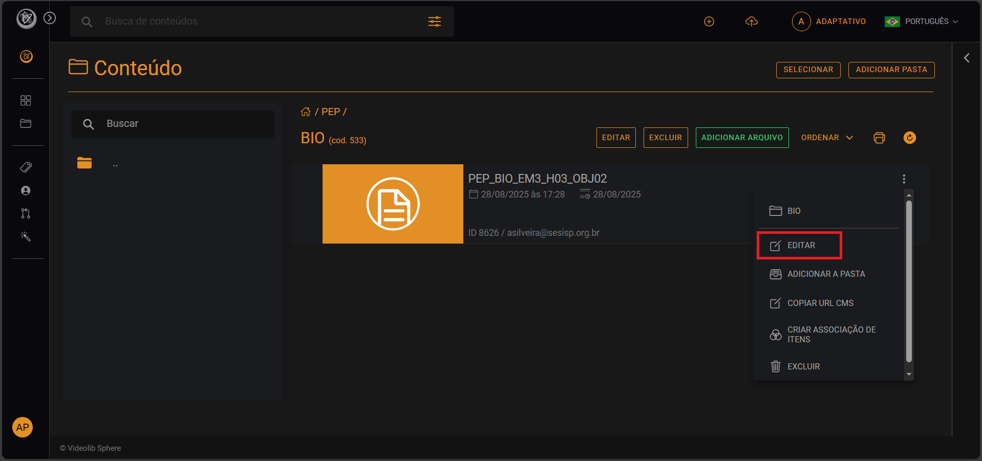 Dashboard Videolib